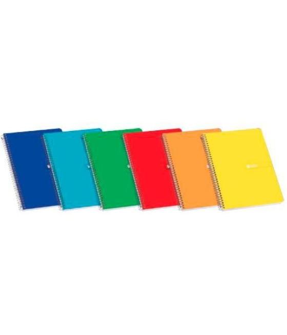 Enri cuaderno espiral 1/4 t/dura 80h pauta 3 c/m colores surtidos