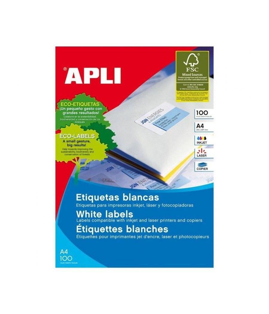 Etiquetas Adhesivas Apli 1281/ 210 x 297mm/ 100 Hojas - Imagen 1