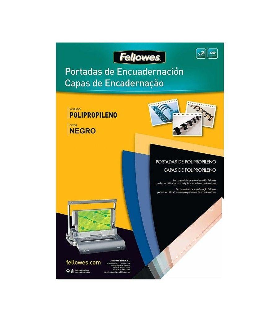 Portadas de Polipropileno Fellowes 54772/ A4/ 500 Micras/ 100 unidades/ Negras - Imagen 1