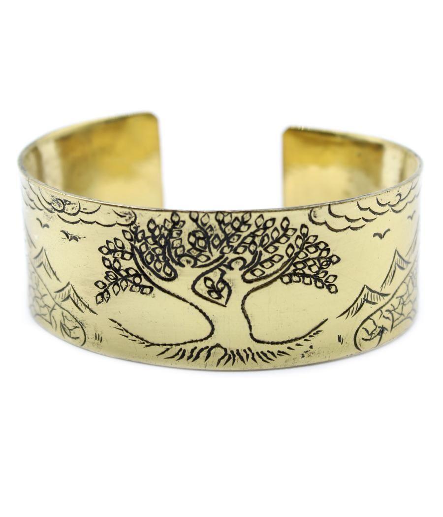 Pulsera Mantra Tibetano de Latón - Árbol de la Vida