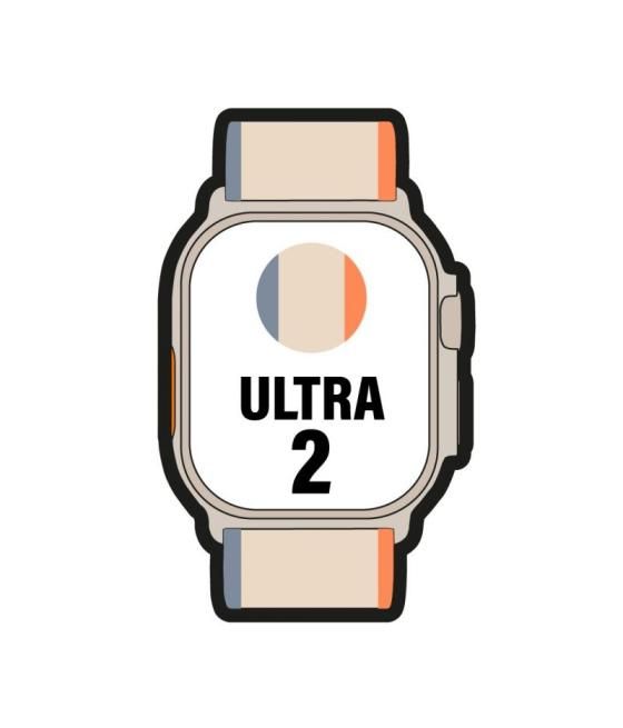 Apple watch ultra 2/ gps/ cellular/ 49mm/ caja de titanio/ correa loop trail naranja/beis s/m