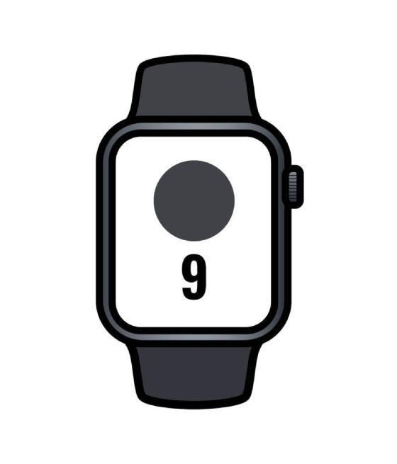 Apple watch series 9/ gps/ 41mm/ caja de aluminio medianoche/ correa deportiva medianoche m/l