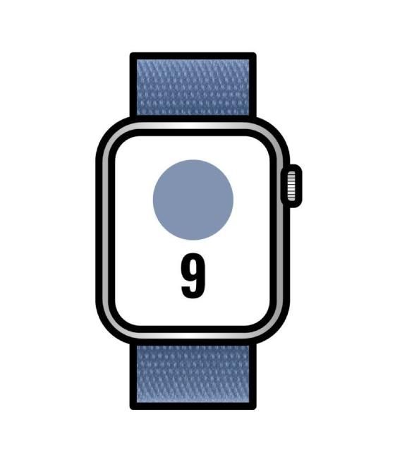 Apple watch series 9/ gps/ 41mm/ caja de aluminio plata/ correa deportiva loop azul invierno
