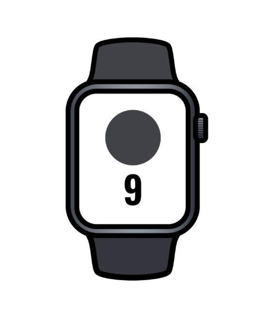 Apple watch series 9/ gps/ 45mm/ cellular/ caja de aluminio medianoche/ correa deportiva medianoche s/m