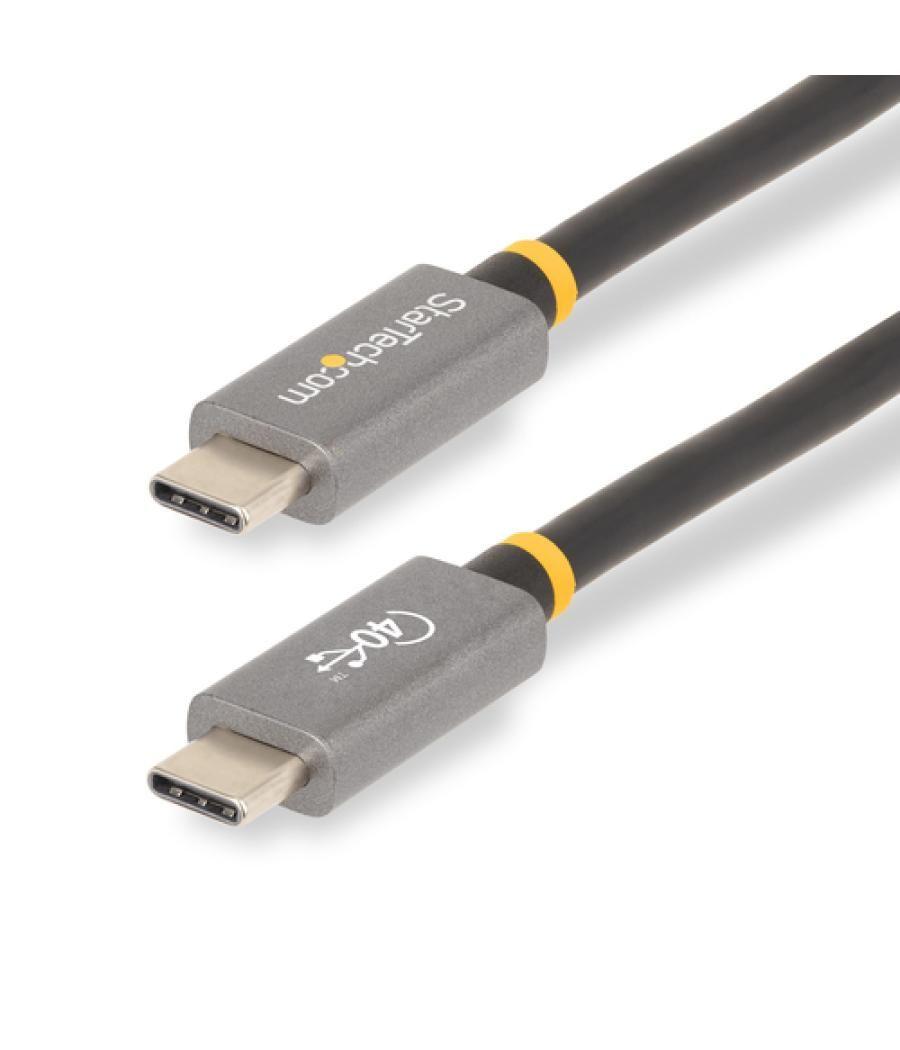 StarTech.com Cable de 1m USB4 - Cable USB-C Certificado por USB-IF - Cable USB Tipo C - 40Gbps - Power Delivery PD de 100W - 8K 