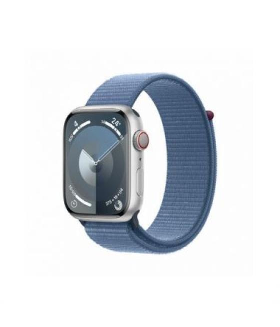 Watch series 9 gps + cellular 45mm silver aluminium case with winter blue sport loop