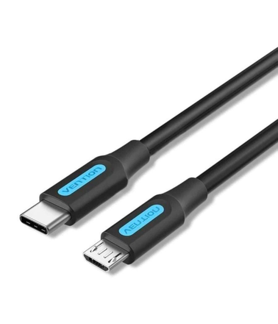 Cable usb 2.0 tipo-c vention covbf/ usb tipo-c macho - microusb macho/ 1m/ negro