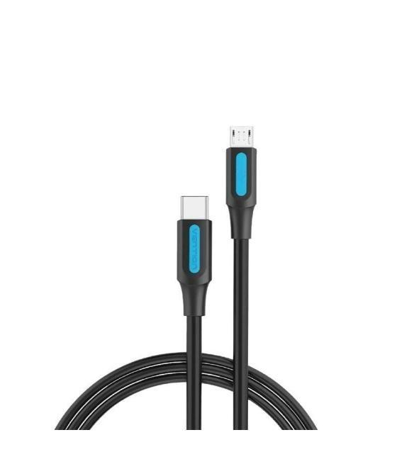 Cable usb 2.0 tipo-c vention covbf/ usb tipo-c macho - microusb macho/ 1m/ negro