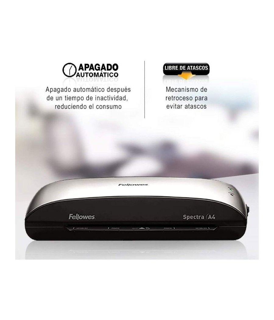 Plastificadora Fellowes Spectra A4/ hasta A4 y 125 Micras/ Negra y Gris - Imagen 3