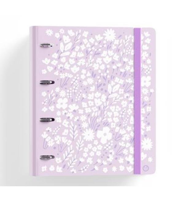 Carchivo carpeta anillas mixtas 4 x 35mm carpeblock 360 c/recambio 100h a4 4x4 c/goma pp print rígido malva