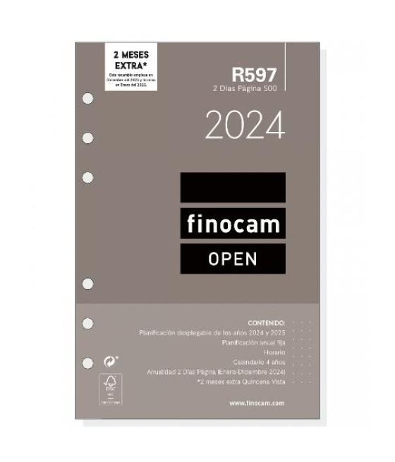 Finocam recambio agenda anual open 500 2dp 117x181mm r597 2024