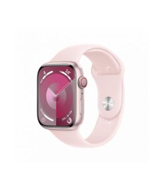 Watch series 9 gps + cellular 45mm pink aluminium case with light pink sport band - m/l