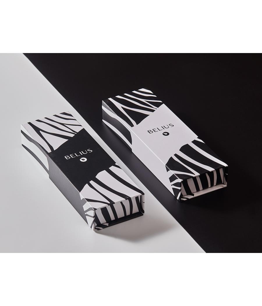 Roller belius dualita cuerpo blanco color negro tinta negra caja de diseño