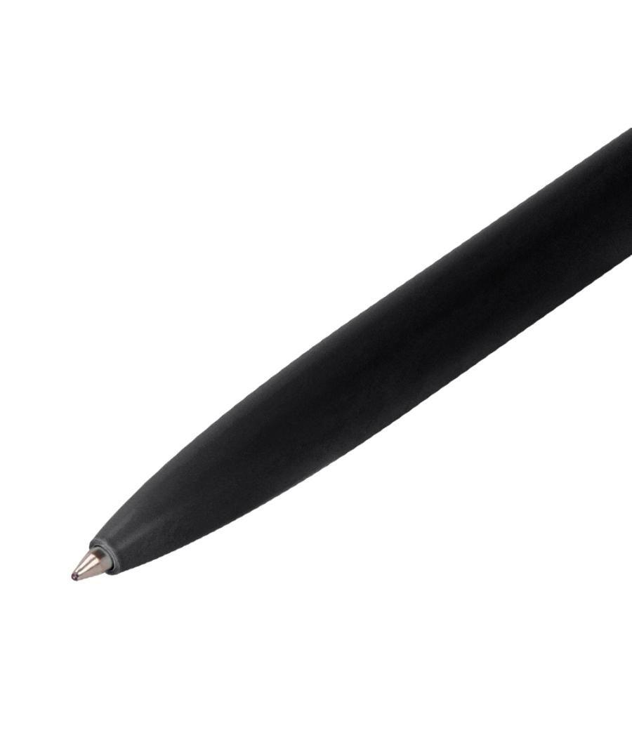 Bolígrafo belius rocket b aluminio color minimalista negro tinta azul caja cilindrica