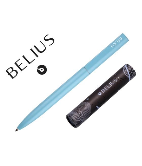 Bolígrafo belius rocket b aluminio color minimalista azul tinta azul caja cilindrica