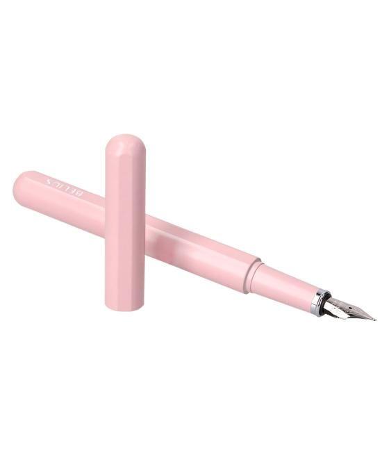 Pluma y funda de similpiel belius space b color minimalista rosa tinta azul caja de diseño