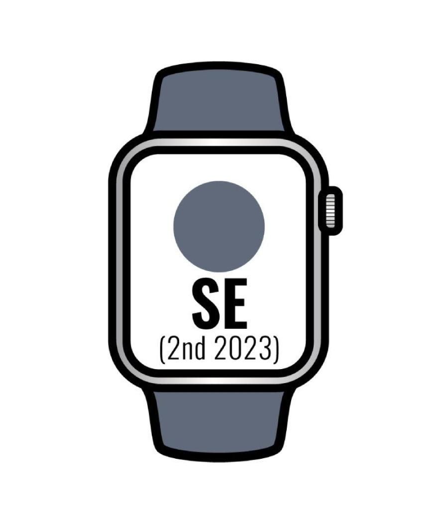 Apple watch se 2 gen 2023/ gps/ 40mm/ caja de aluminio plata/ correa deportiva azul tempestad m/l