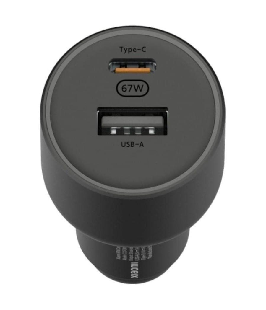 Cargador de coche xiaomi 67w usb-a tipo-c/ 1xusb-a/ 1xusb tipo-c/ 2a/ 6a