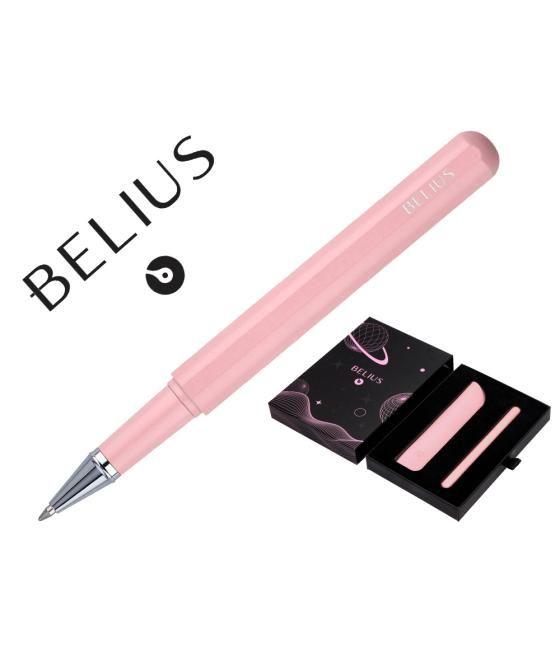 Roller y funda de similpiel belius space b color minimalista rosa tinta azul caja de diseño