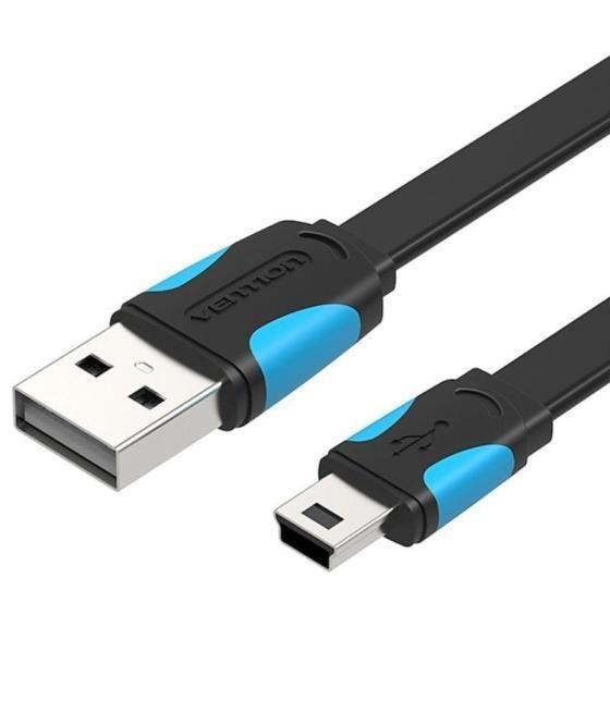 Cable usb 2.0 vention vas-a14-b050/ mini usb macho - usb macho/ 50cm/ azul y negro