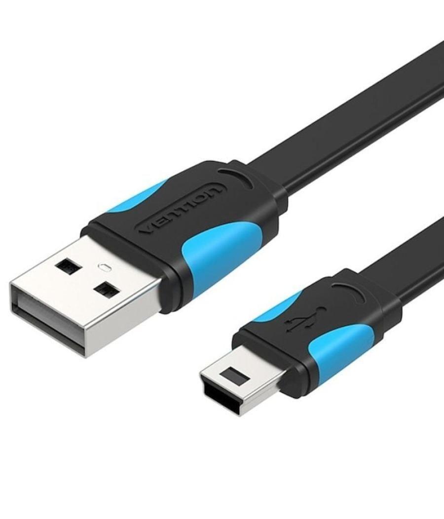 Cable usb 2.0 vention vas-a14-b100/ mini usb macho - usb macho/ 1m/ azul y negro