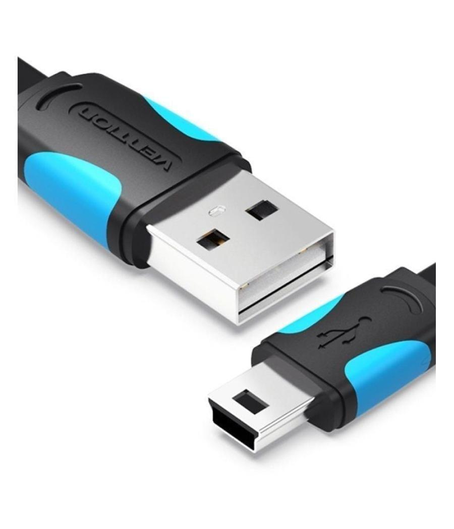 Cable usb 2.0 vention vas-a14-b100/ mini usb macho - usb macho/ 1m/ azul y negro