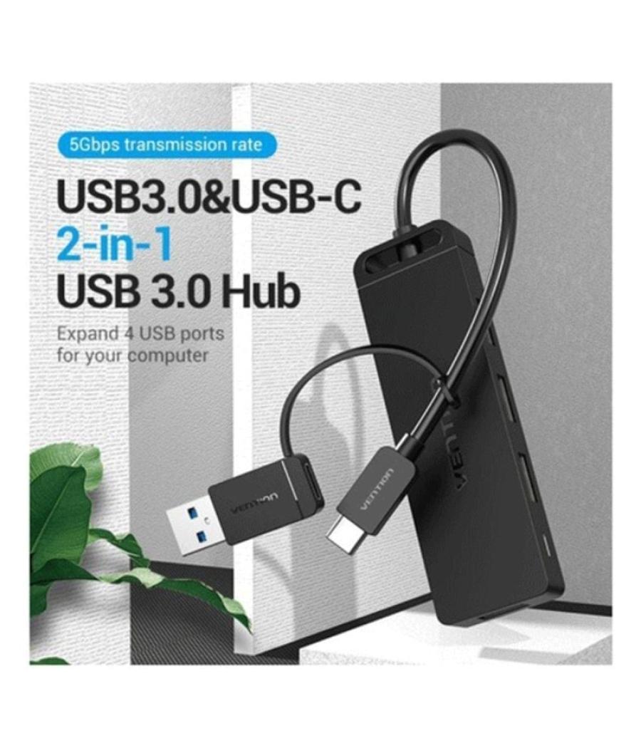 Hub usb 3.0 y tipo-c vention chtbb/ 4xusb