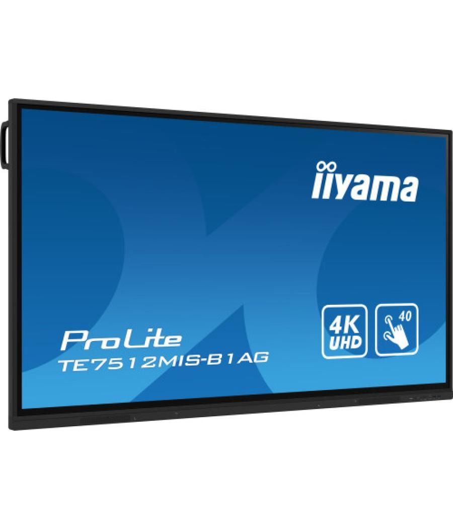 Iiyama prolite pantalla plana para señalización digital 190,5 cm (75") wifi 400 cd / m² 4k ultra hd negro pantalla táctil proces