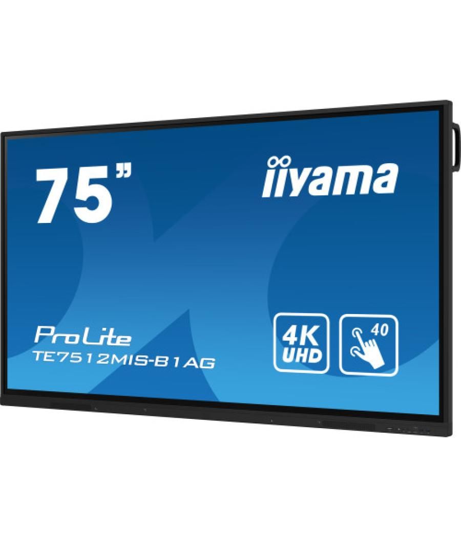 Iiyama prolite pantalla plana para señalización digital 190,5 cm (75") wifi 400 cd / m² 4k ultra hd negro pantalla táctil proces