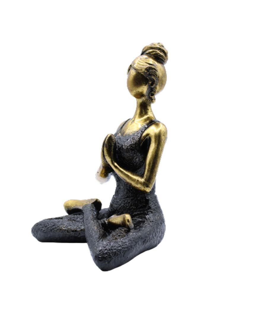 Yoga Lady Figure - Bronze & Black 24cm