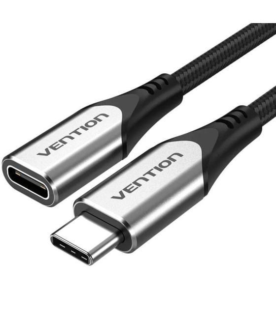 Cable alargador usb 3.1 tipo-c vention tabhf/ usb tipo-c macho - usb tipo-c hembra/ 1m/ gris