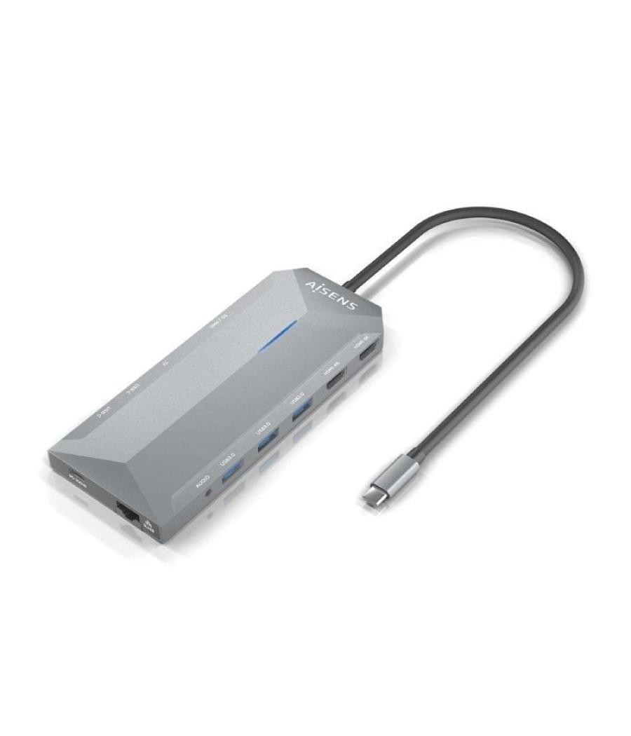 Docking usb tipo-c aisens asuc-12p005-gr/ 2xhdmi/ 3xusb/ 2xusb tipo-c/ 1xrj45/ 1xaudio/ 1xlector tarjetas/ 1x jack/ 1xusb tipo-c