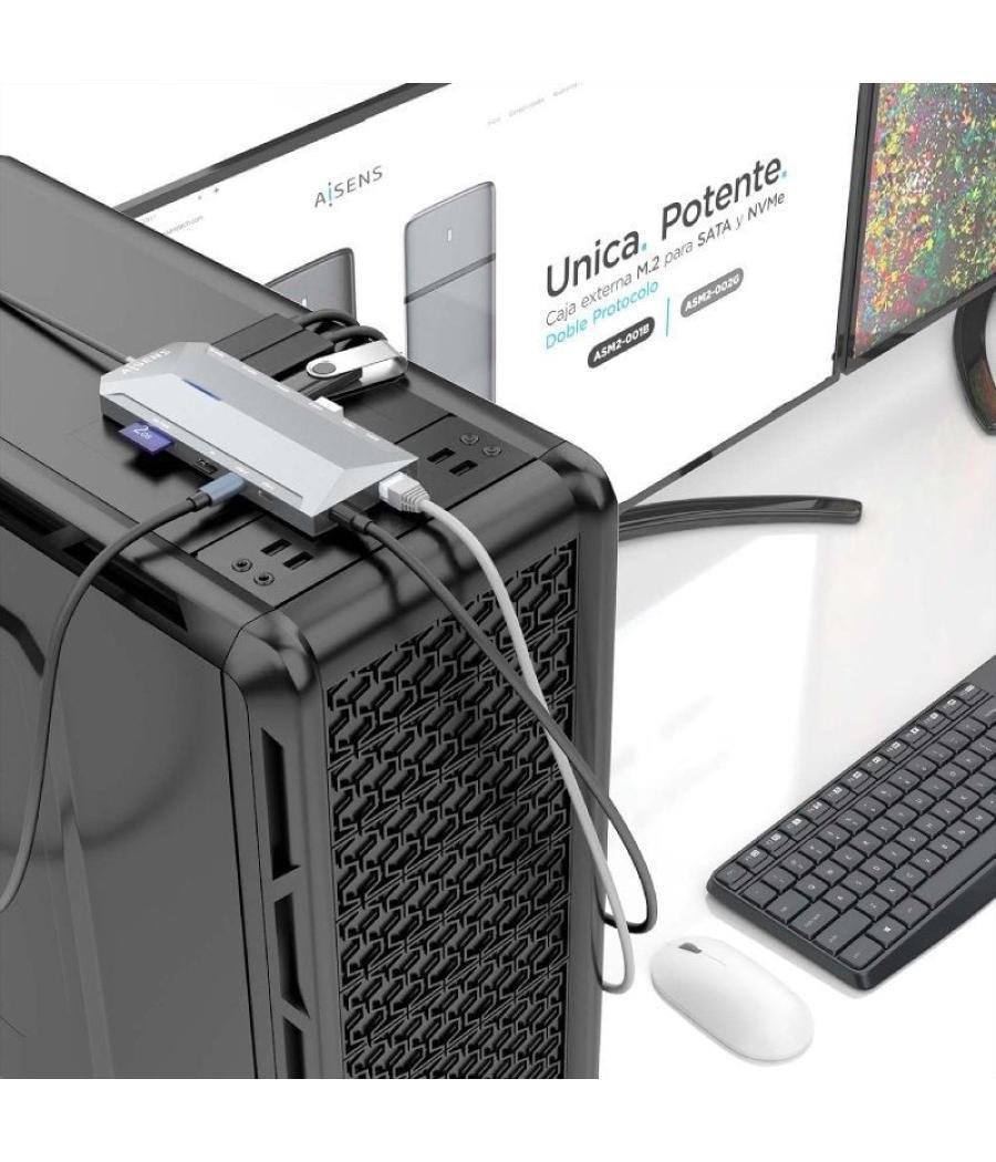 Docking usb tipo-c aisens asuc-12p005-gr/ 2xhdmi/ 3xusb/ 2xusb tipo-c/ 1xrj45/ 1xaudio/ 1xlector tarjetas/ 1x jack/ 1xusb tipo-c