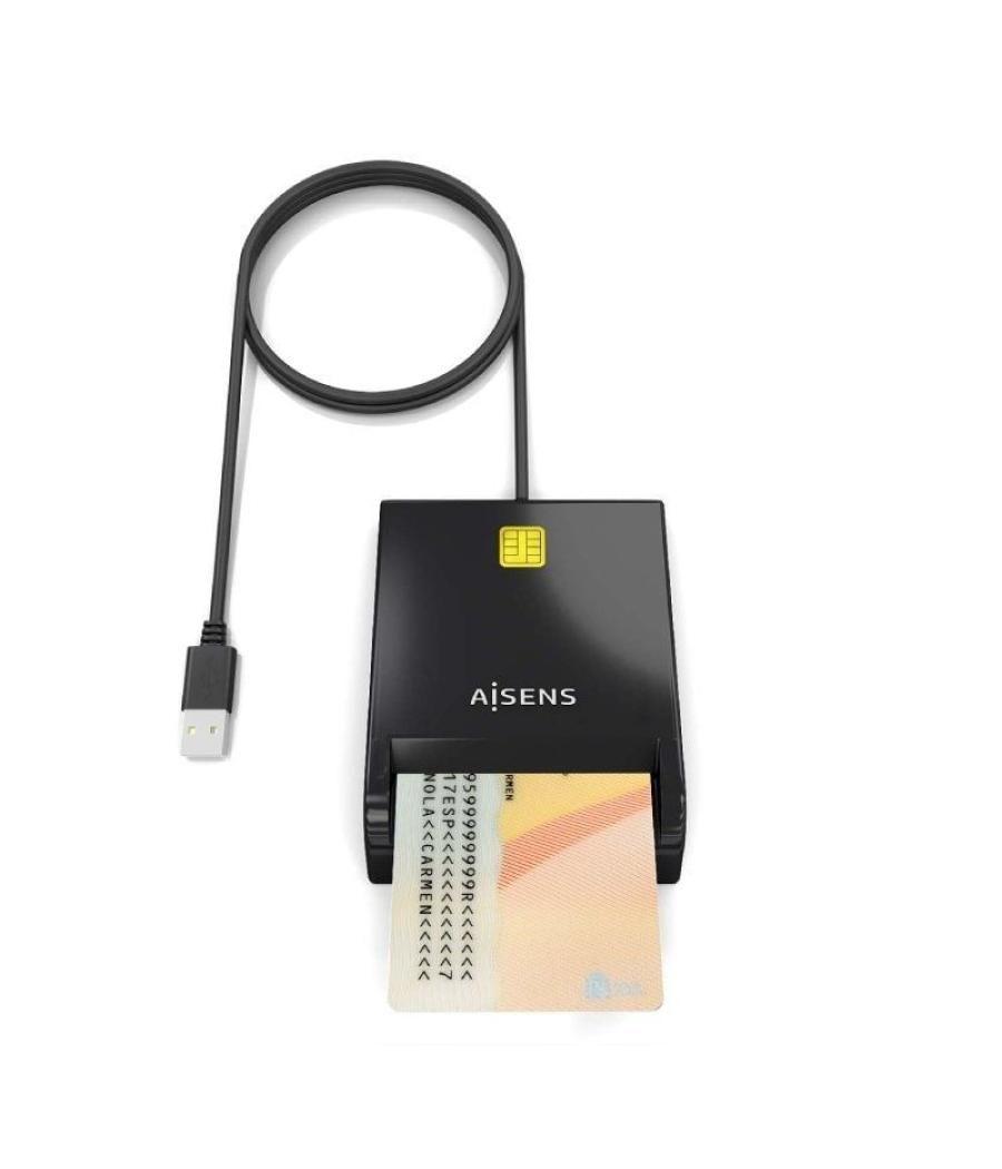 Lector de dni y tarjetas aisens ascr-sn06-bk/ negro