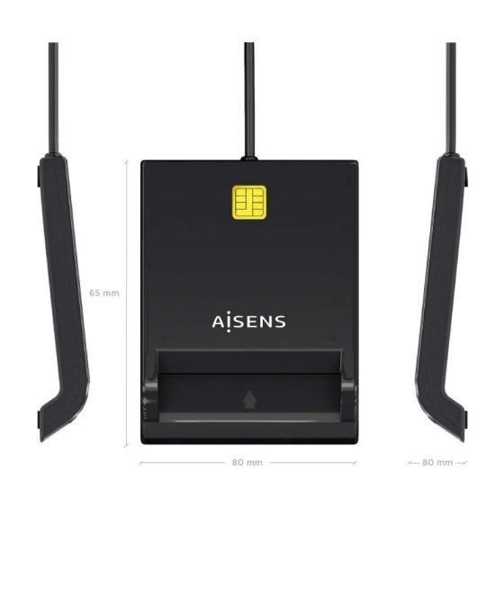 Lector de dni y tarjetas aisens ascr-sn06-bk/ negro