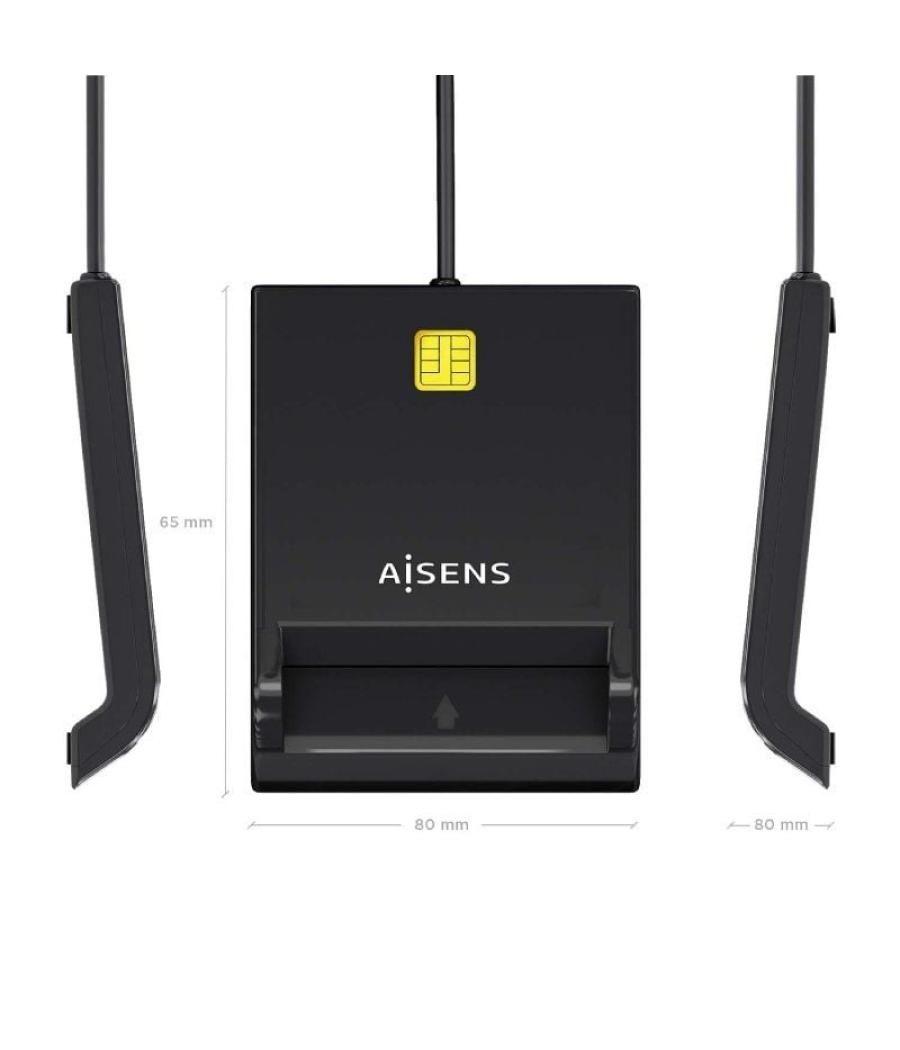 Lector de dni y tarjetas aisens ascr-sn06-bk/ negro