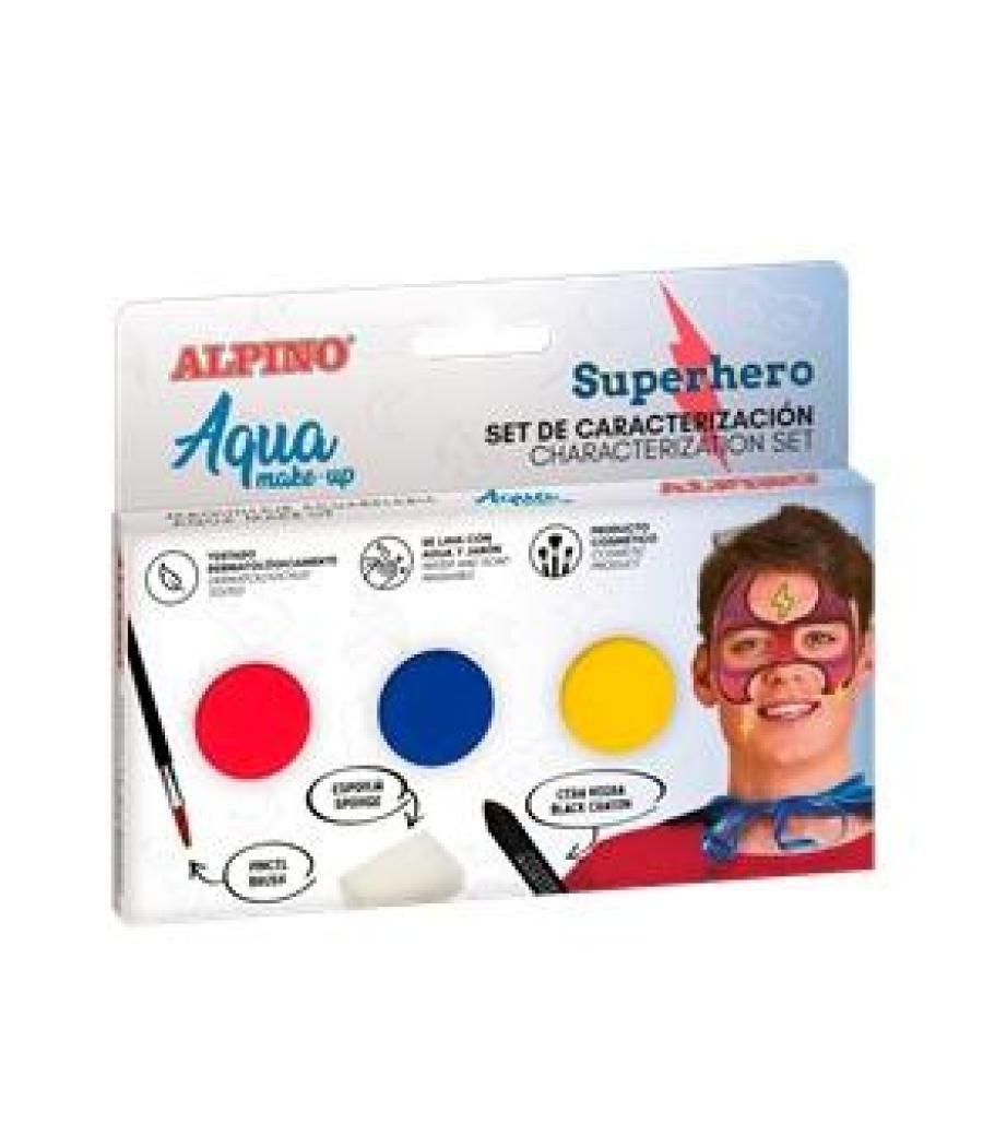 Alpino maquillaje al agua set de caracterización superheroes