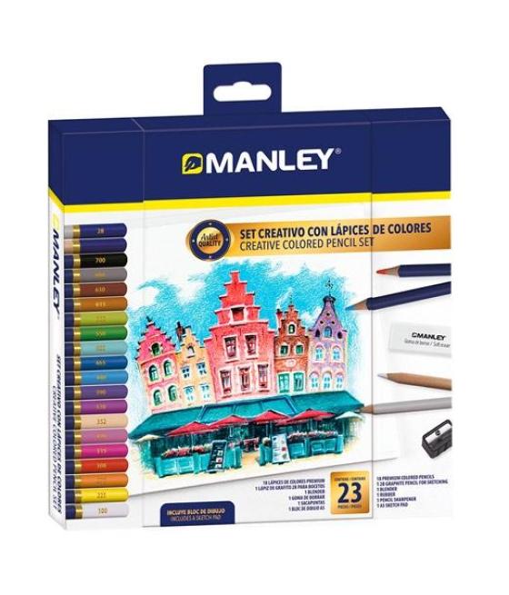 Manley set creativo lápices de colores 23 piezas surtido