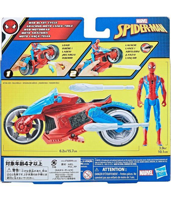 Figura hasbro marvel spider man moto arácnida