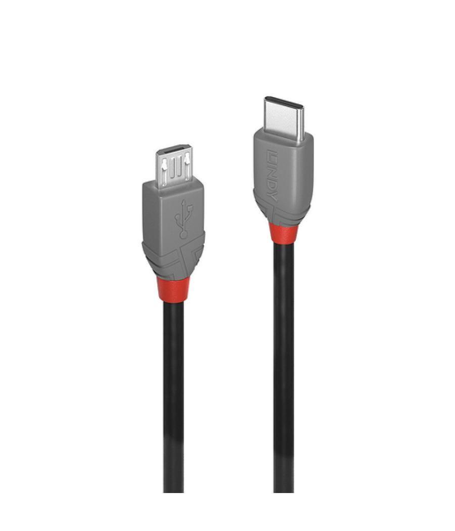 Lindy 36892 cable USB 2 m USB 2.0 USB C Micro-USB B Negro, Gris