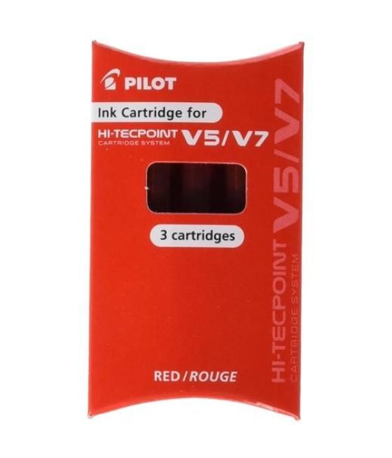 Pilot recambio boligrafo v5/v7 recargable pack 3 rojo