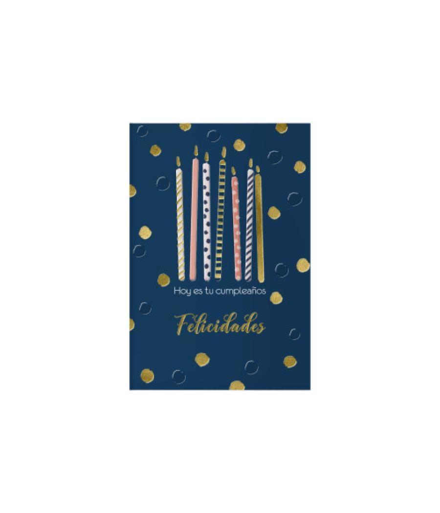 Pack 6 tarjetas de felicitación cumpleaños - tamaño 11,5 x 17 cm - modelo velas dohe 70068