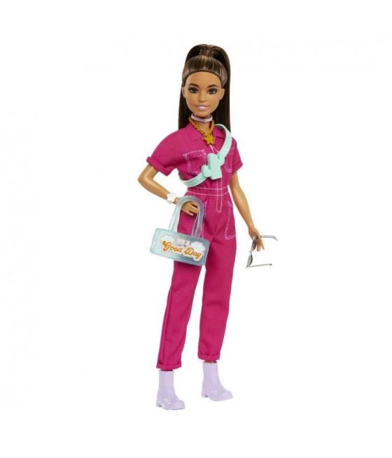 Muñeca barbie mattel mono rosa