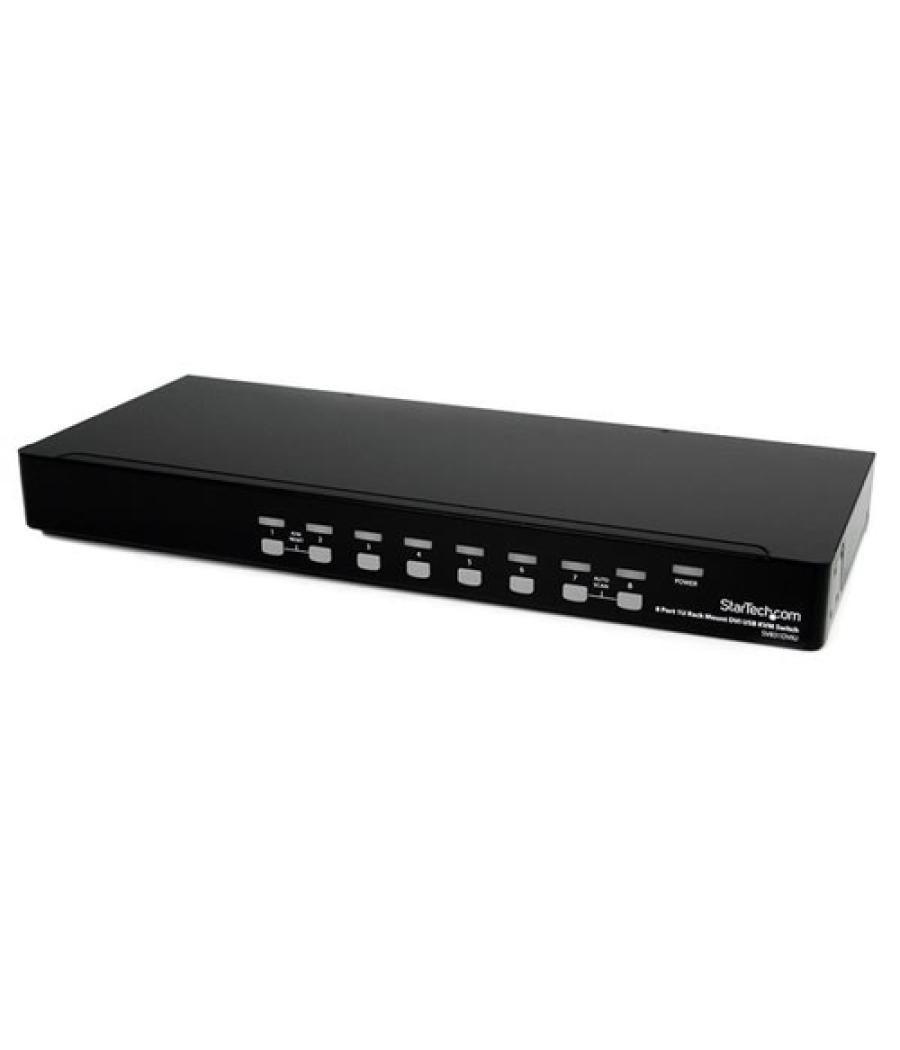 StarTech.com Conmutador Switch KVM 8 Puertos de Vídeo DVI USB 2.0 USB B - 1U Rack Estante