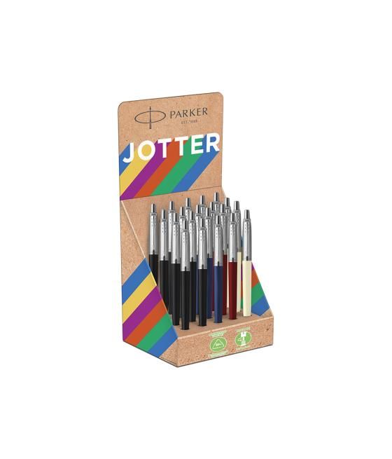 Bolígrafo parker jotter originals recycled clasico expositor 20 unidades con 5 colores surtidos