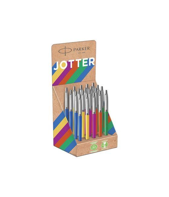 Bolígrafo parker jotter originals recycled años 90 expositor 20 unidades con 5 colores surtidos