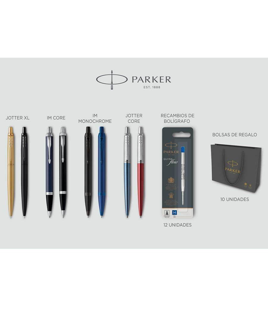 Lote bolígrafos parker promocional 2023 contenido 6 unidades modelos surtidos + 12recambios + 2 jotter obsequio