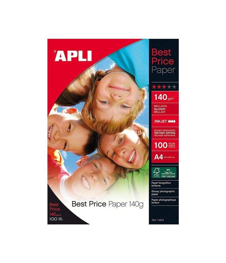 Papel Fotográfico Apli 11804/ DIN A4/ 140g/ 100 Hojas/ Brillante - Imagen 1