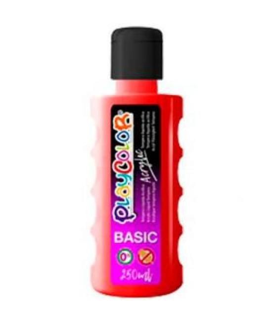 Playcolor pintura acrylic basic botella 250ml rojo