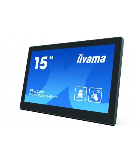 Panel pc iiyama 15.6" tactil 10p / android 8.1 / 1920x1080 / 385cd/ 1000:1/ poe / wifi / mm / bt 4.0 / micro-sd slot (tw1523ac-b